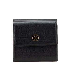 CHANEL Authentic Black Leather Wallet